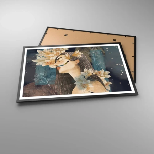 Poster in einem schwarzem Rahmen - Ein Märchen über eine Prinzessin mit Lilien - 91x61 cm