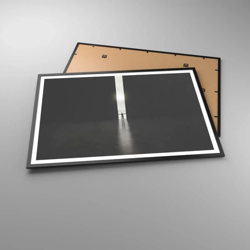 Poster in einem schwarzem Rahmen - Ein Schritt in eine strahlende Zukunft - 100x70 cm