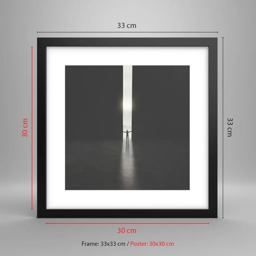 Poster in einem schwarzem Rahmen - Ein Schritt in eine strahlende Zukunft - 30x30 cm