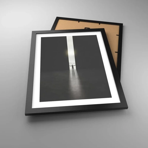 Poster in einem schwarzem Rahmen - Ein Schritt in eine strahlende Zukunft - 30x40 cm