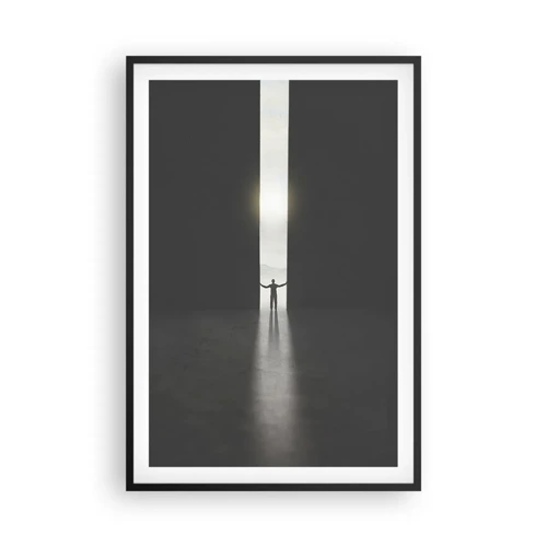 Poster in einem schwarzem Rahmen - Ein Schritt in eine strahlende Zukunft - 61x91 cm