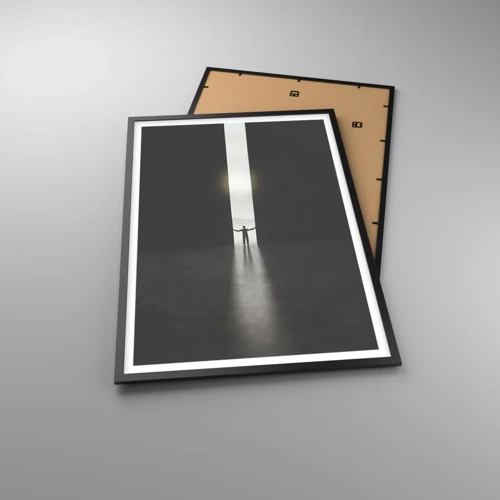 Poster in einem schwarzem Rahmen - Ein Schritt in eine strahlende Zukunft - 61x91 cm