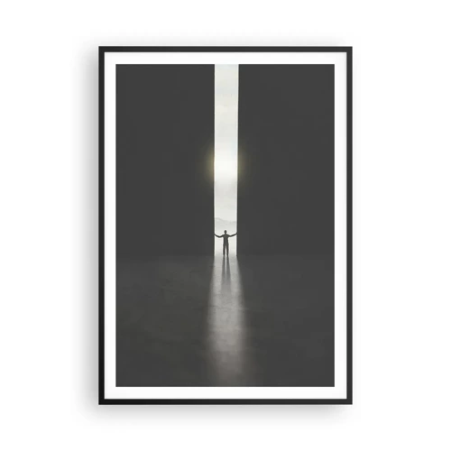 Poster in einem schwarzem Rahmen - Ein Schritt in eine strahlende Zukunft - 70x100 cm