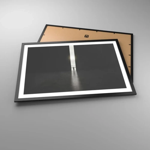 Poster in einem schwarzem Rahmen - Ein Schritt in eine strahlende Zukunft - 70x50 cm