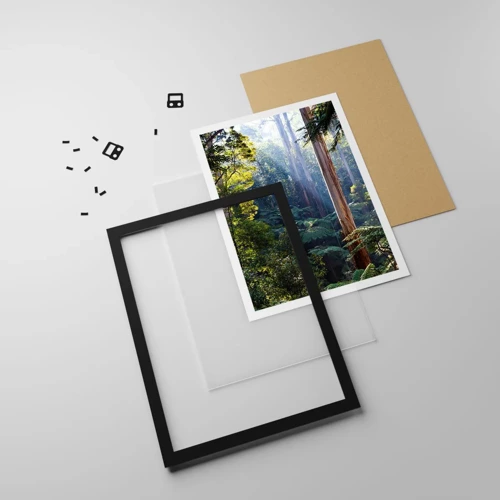 Poster in einem schwarzem Rahmen - Ein Waldmärchen - 40x50 cm