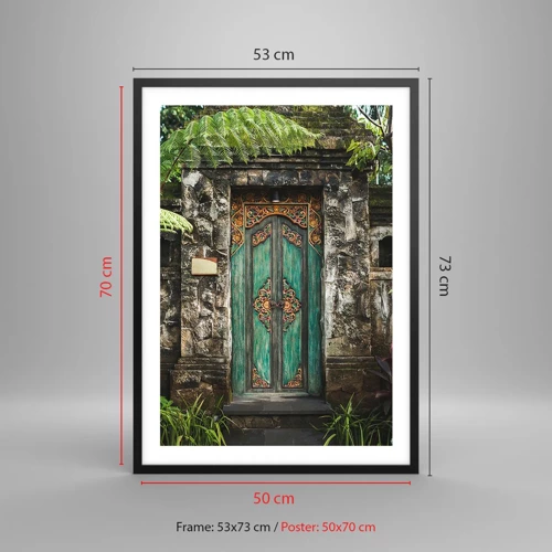 Poster in einem schwarzem Rahmen - Eine Tür zu einer exotischen Welt - 50x70 cm