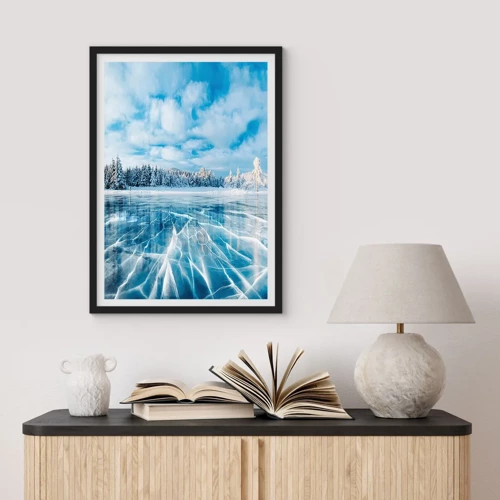 Poster in einem schwarzem Rahmen - Eine schillernde und kristallklare Aussicht - 40x50 cm