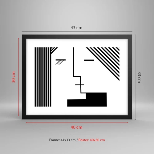 Poster in einem schwarzem Rahmen - Einfach ein Kuss - 40x30 cm