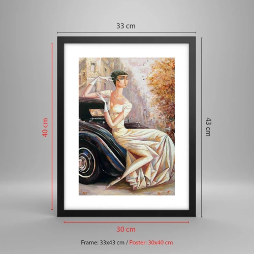 Poster in einem schwarzem Rahmen - Eleganz im Retro-Stil - 30x40 cm