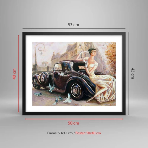 Poster in einem schwarzem Rahmen - Eleganz im Retro-Stil - 50x40 cm