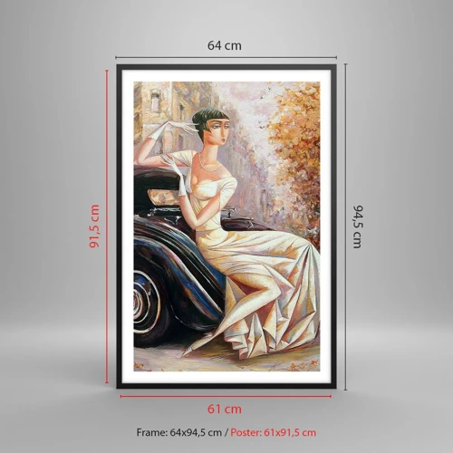 Poster in einem schwarzem Rahmen - Eleganz im Retro-Stil - 61x91 cm