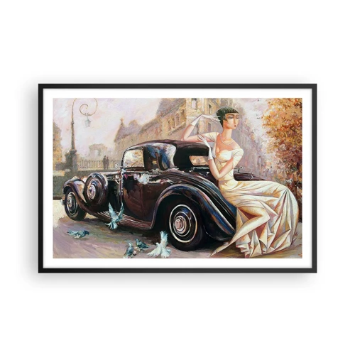 Poster in einem schwarzem Rahmen - Eleganz im Retro-Stil - 91x61 cm