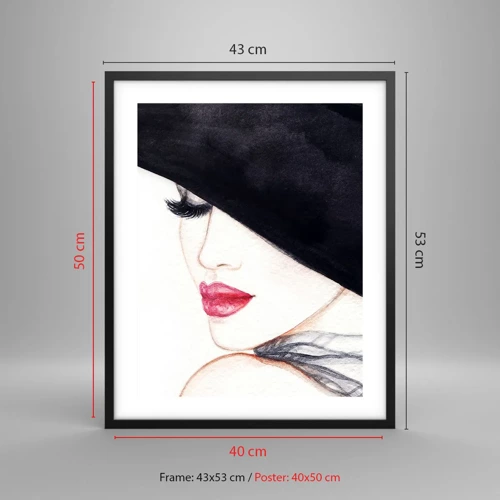 Poster in einem schwarzem Rahmen - Eleganz und Sinnlichkeit - 40x50 cm
