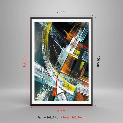 Poster in einem schwarzem Rahmen - Energie der Bewegung - 70x100 cm
