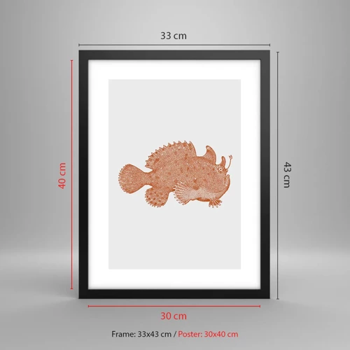 Poster in einem schwarzem Rahmen - Es ist also doch ein Fisch - 30x40 cm