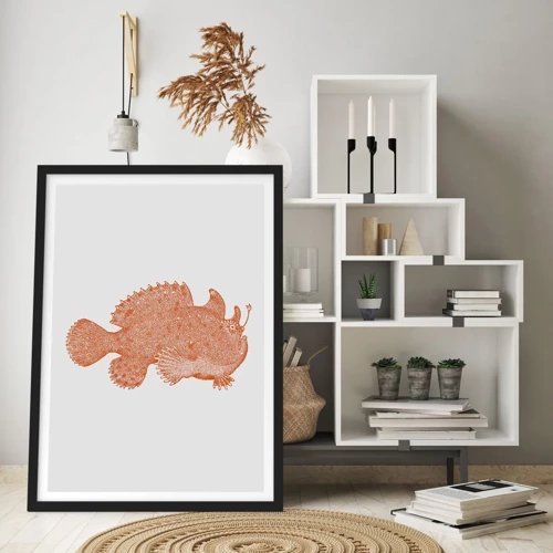 Poster in einem schwarzem Rahmen - Es ist also doch ein Fisch - 50x70 cm