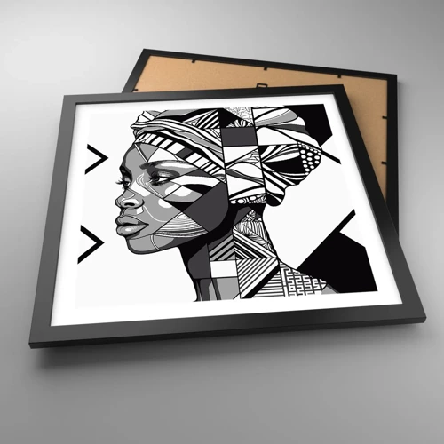 Poster in einem schwarzem Rahmen - Ethnisches Porträt - 40x40 cm