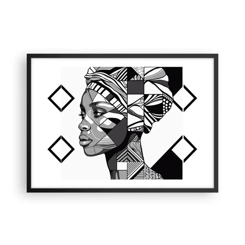 Poster in einem schwarzem Rahmen - Ethnisches Porträt - 70x50 cm
