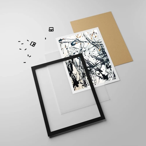 Poster in einem schwarzem Rahmen - Expressionistische Abstraktion - 70x100 cm