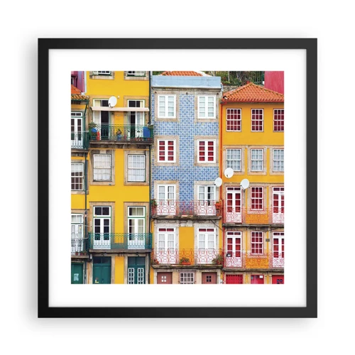 Poster in einem schwarzem Rahmen - Farben der Altstadt - 40x40 cm