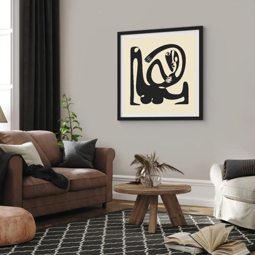 Poster in einem schwarzem Rahmen - Fast wie Picasso - 40x40 cm