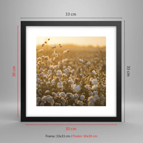 Poster in einem schwarzem Rahmen - Fluffiges Feld - 30x30 cm