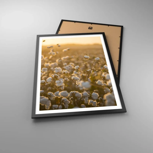 Poster in einem schwarzem Rahmen - Fluffiges Feld - 50x70 cm