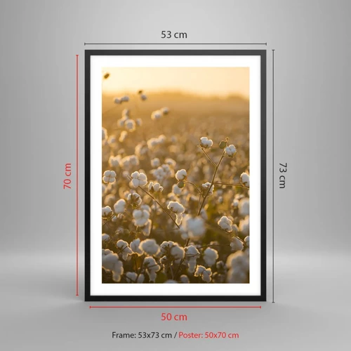 Poster in einem schwarzem Rahmen - Fluffiges Feld - 50x70 cm