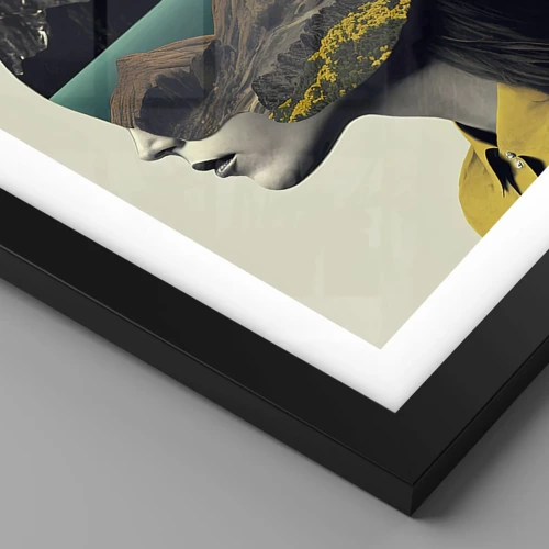 Poster in einem schwarzem Rahmen - Frau – bleibt immer ein Geheimnis - 40x40 cm