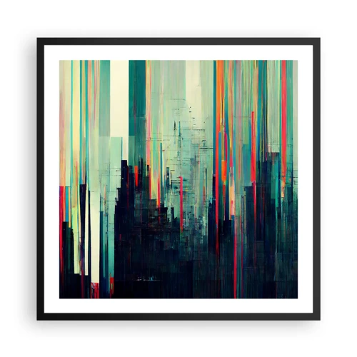 Poster in einem schwarzem Rahmen - Futuristische Stadt - 60x60 cm