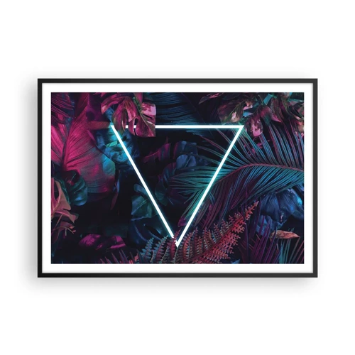 Poster in einem schwarzem Rahmen - Garten im Disco-Stil - 100x70 cm