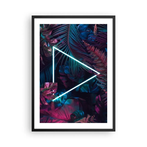 Poster in einem schwarzem Rahmen - Garten im Disco-Stil - 50x70 cm