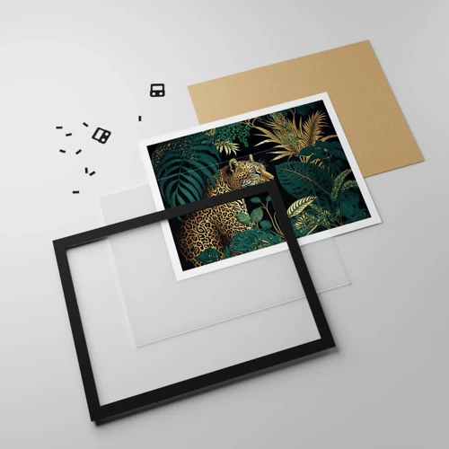 Poster in einem schwarzem Rahmen - Gastgeber im Dschungel - 100x70 cm