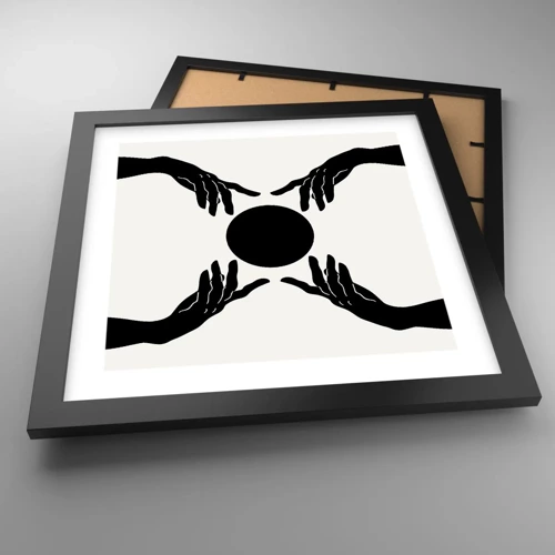 Poster in einem schwarzem Rahmen - Geheimes Zeichen - 30x30 cm