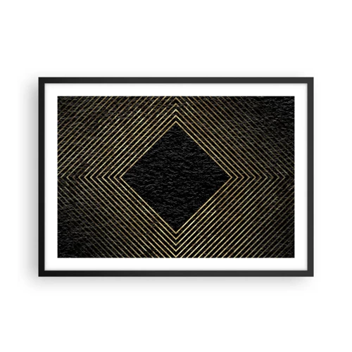 Poster in einem schwarzem Rahmen - Geometrie im glamourösen Stil - 70x50 cm