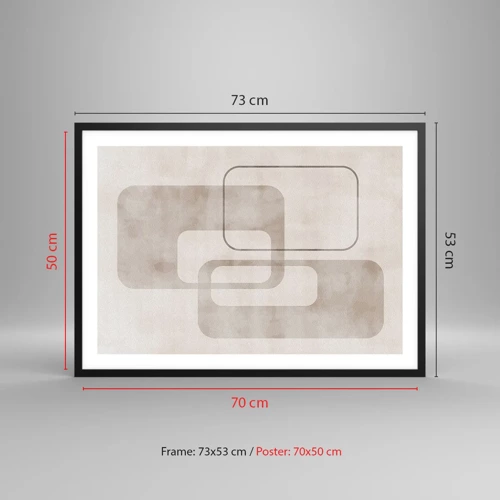 Poster in einem schwarzem Rahmen - Geometrische Fuge - 70x50 cm