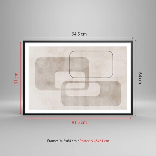 Poster in einem schwarzem Rahmen - Geometrische Fuge - 91x61 cm