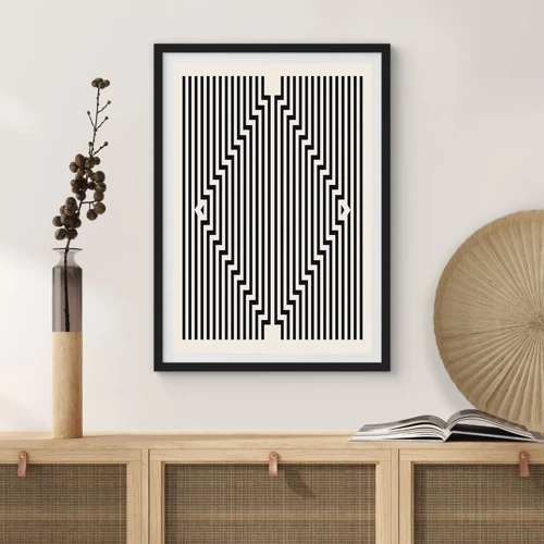 Poster in einem schwarzem Rahmen - Geometrische Illusion - 50x70 cm