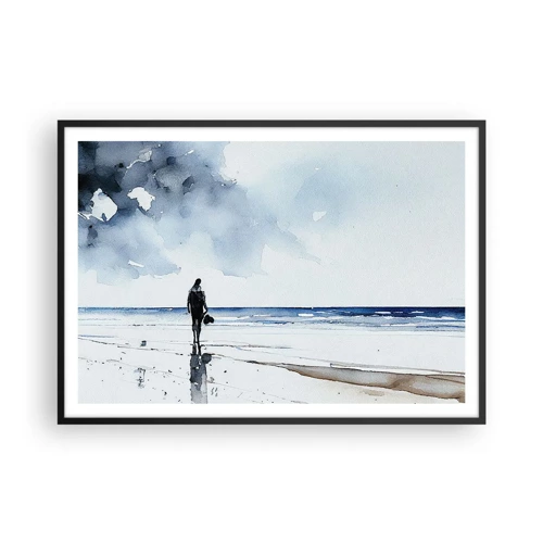 Poster in einem schwarzem Rahmen - Gespräch mit dem Meer - 100x70 cm