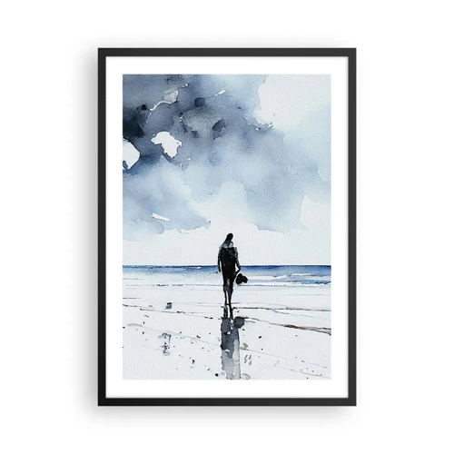 Poster in einem schwarzem Rahmen - Gespräch mit dem Meer - 50x70 cm