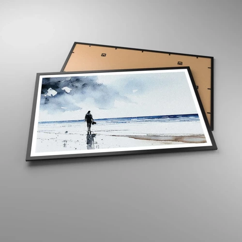 Poster in einem schwarzem Rahmen - Gespräch mit dem Meer - 91x61 cm