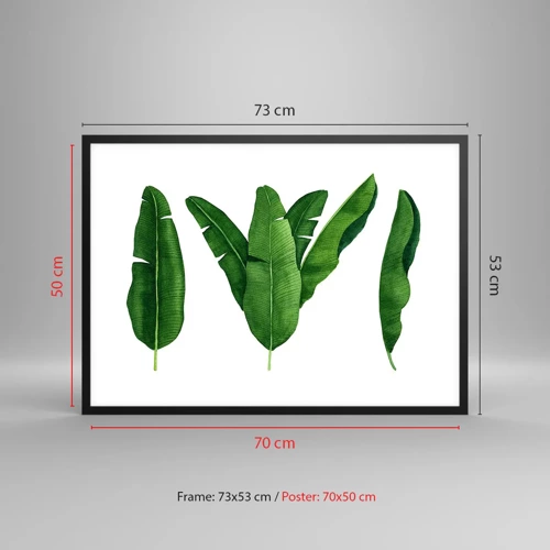 Poster in einem schwarzem Rahmen - Grüne Symmetrie - 70x50 cm