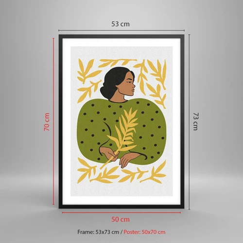 Poster in einem schwarzem Rahmen - Hawaiianisches Mädchen - 50x70 cm