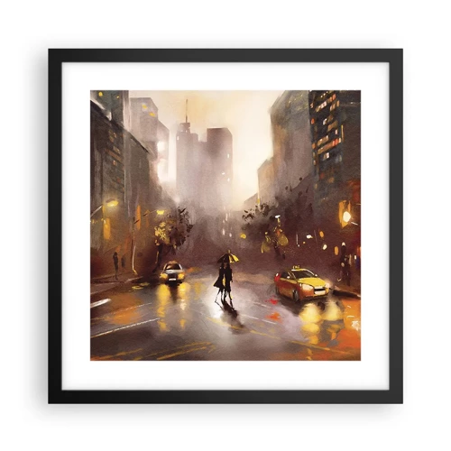 Poster in einem schwarzem Rahmen - Im Licht von New York - 40x40 cm