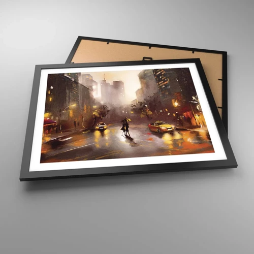 Poster in einem schwarzem Rahmen - Im Licht von New York - 50x40 cm