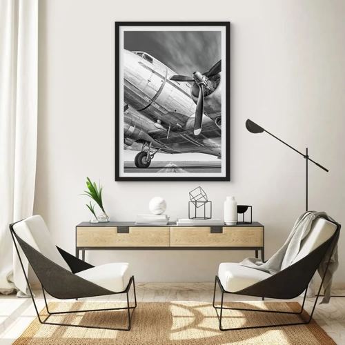 Poster in einem schwarzem Rahmen - Immer flugbereit - 30x40 cm