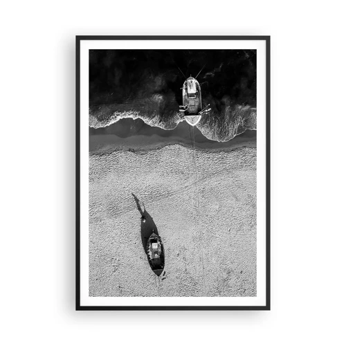 Poster in einem schwarzem Rahmen - Immer noch am Ufer… - 70x100 cm