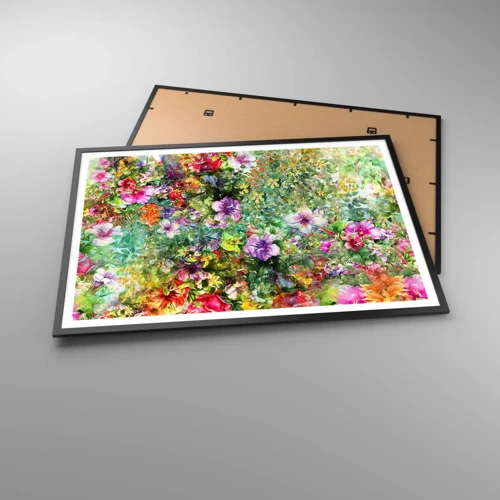 Poster in einem schwarzem Rahmen - In Blumen für das Verderben - 100x70 cm