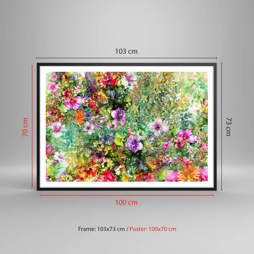 Poster in einem schwarzem Rahmen - In Blumen für das Verderben - 100x70 cm