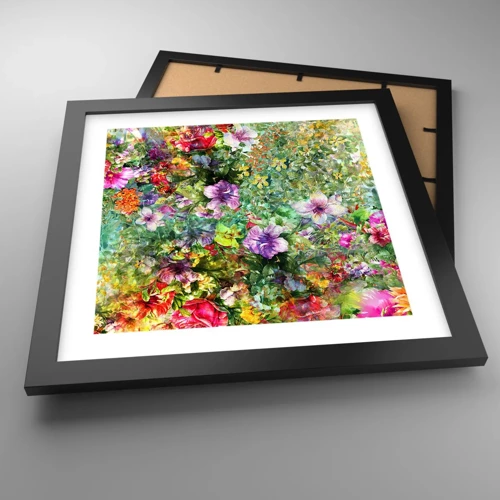 Poster in einem schwarzem Rahmen - In Blumen für das Verderben - 30x30 cm